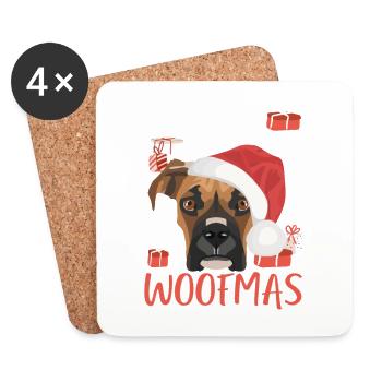 Boxer Joyeux Noël - Dessous de verre (lot de 4) - blanc - Devant