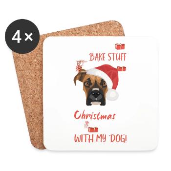 Boxer Joyeux Noël - Dessous de verre (lot de 4) - blanc - Devant