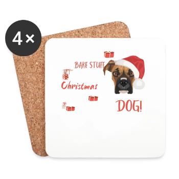 Boxer Joyeux Noël - Dessous de verre (lot de 4) - blanc - Devant