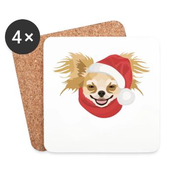 Chihuahua Merry Christmas - Coasters (set of 4) - white - Front