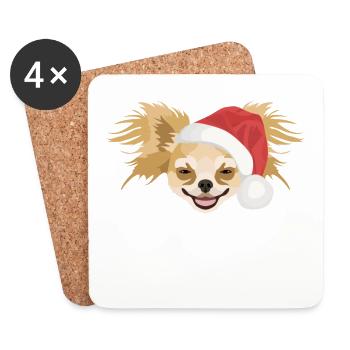 Chihuahua Merry Christmas - Coasters (set of 4) - white - Front