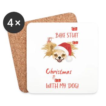 Chihuahua Merry Christmas - Coasters (set of 4) - white - Front
