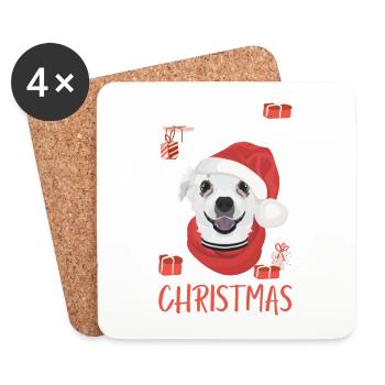 Chihuahua Merry Christmas - Coasters (set of 4) - white - Front