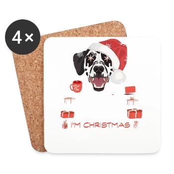 Marché de Noël dalmate - Dessous de verre (lot de 4) - blanc - Devant