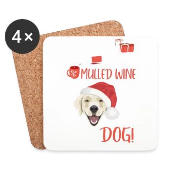 Golden Retriever Mulled Wine Christmas - Coasters (set of 4) - white - Front