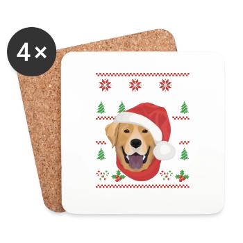 Joyeux Noël Labrador - Dessous de verre (lot de 4) - blanc - Devant