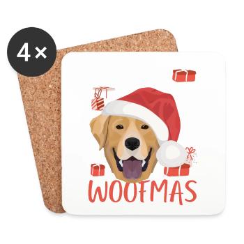 Joyeux Noël Labrador - Dessous de verre (lot de 4) - blanc - Devant