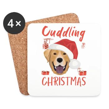 Labrador Frohe Weihnachten - Untersetzer (4er-Set) - Weiß - Vorne