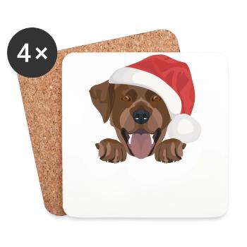 Labrador Frohe Weihnachten - Untersetzer (4er-Set) - Weiß - Vorne