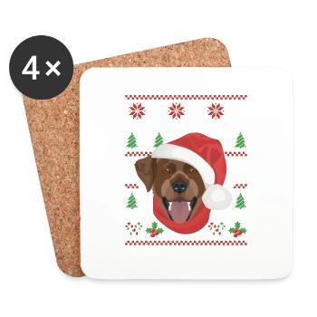 Labrador Frohe Weihnachten - Untersetzer (4er-Set) - Weiß - Vorne