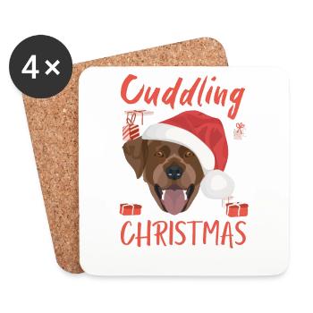 Labrador Frohe Weihnachten - Untersetzer (4er-Set) - Weiß - Vorne