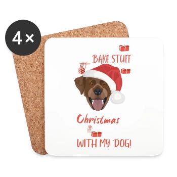 Labrador Frohe Weihnachten - Untersetzer (4er-Set) - Weiß - Vorne