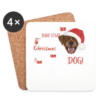 Labrador Frohe Weihnachten - Untersetzer (4er-Set) - Weiß - Vorne