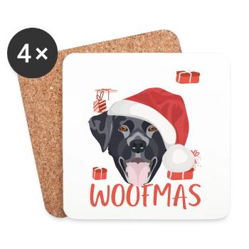 Joyeux Noël Labrador - Dessous de verre (lot de 4) - blanc - Devant