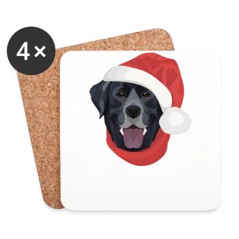 Labrador Frohe Weihnachten - Untersetzer (4er-Set) - Weiß - Vorne