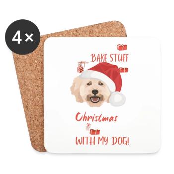 Poodle Merry Christmas - Coasters (set of 4) - white - Front