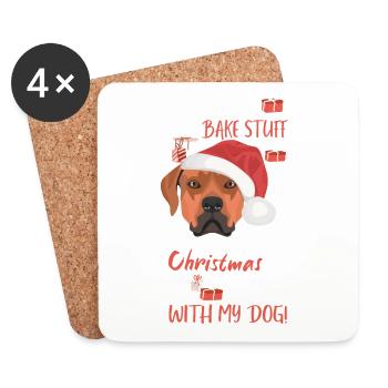 Rhodesian Ridgeback Merry Christmas - Coasters (set of 4) - white - Front
