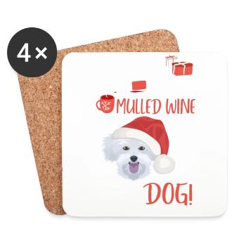 Vin chaud maltais Noël - Dessous de verre (lot de 4) - blanc - Devant