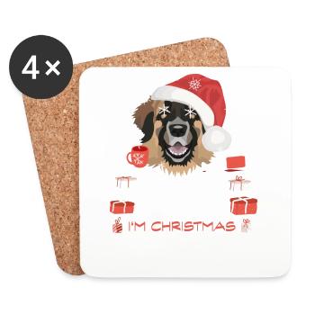 Leonberg Christmas Market - Coasters (set of 4) - white - Front
