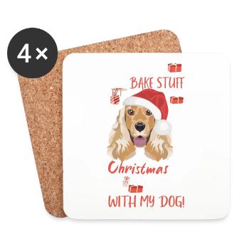 English Cocker Spaniel Frohe Weihnachten - Untersetzer (4er-Set) - Weiß - Vorne