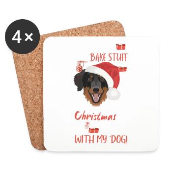 Hovawart Frohe Weihnachten - Untersetzer (4er-Set) - Weiß - Vorne