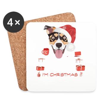 Jack Russell Terrier Christmas Market - Coasters (set of 4) - white - Front