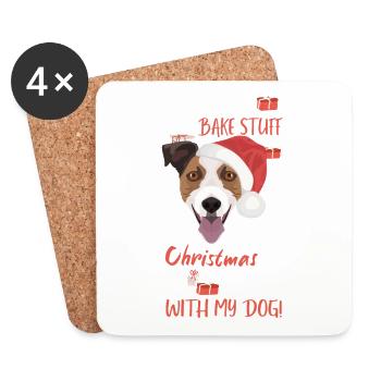 Jack Russell Terrier Merry Christmas - Coasters (set of 4) - white - Front