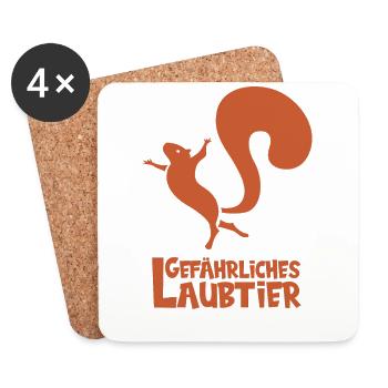 Gefährliches Laubtier Eichhörnchen - Untersetzer (4er-Set) - Weiß - Vorne