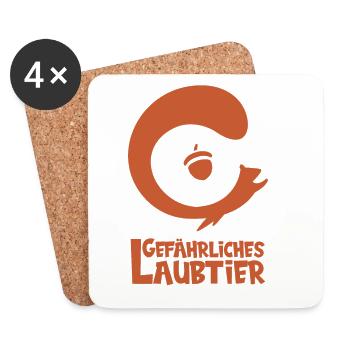Gefährliches Laubtier Eichhörnchen - Untersetzer (4er-Set) - Weiß - Vorne