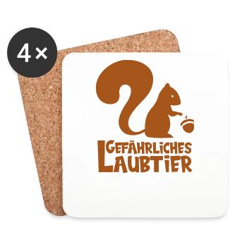 Gefährliches Laubtier Eichhörnchen - Untersetzer (4er-Set) - Weiß - Vorne