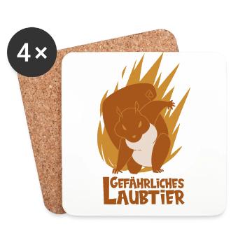 Gefährliches Laubtier Eichhörnchen - Untersetzer (4er-Set) - Weiß - Vorne