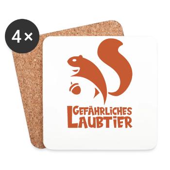 Gefährliches Laubtier Eichhörnchen - Untersetzer (4er-Set) - Weiß - Vorne
