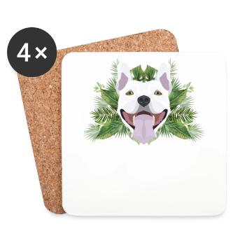 Tropical Bullterrier - Untersetzer (4er-Set) - Weiß - Vorne