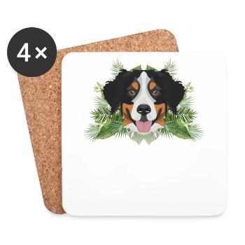 Bouvier bernois tropical - Dessous de verre (lot de 4) - blanc - Devant