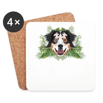 Tropical Australian Shepherd - Coasters (set of 4) - white - Front