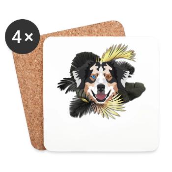 Golden Dog Berger Australien - Dessous de verre (lot de 4) - blanc - Devant
