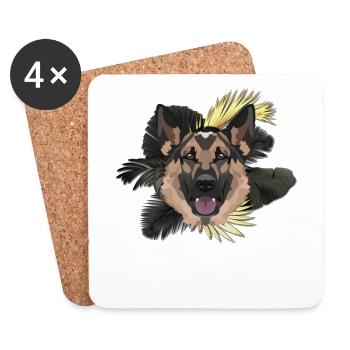 Golden Dog Berger Allemand - Dessous de verre (lot de 4) - blanc - Devant