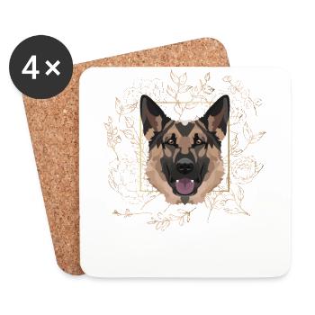 Golden Dog Berger Allemand - Dessous de verre (lot de 4) - blanc - Devant