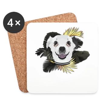 Goldener Hund Chihuahua - Untersetzer (4er-Set) - Weiß - Vorne