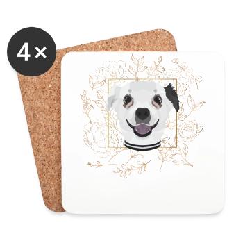Goldener Hund Chihuahua - Untersetzer (4er-Set) - Weiß - Vorne