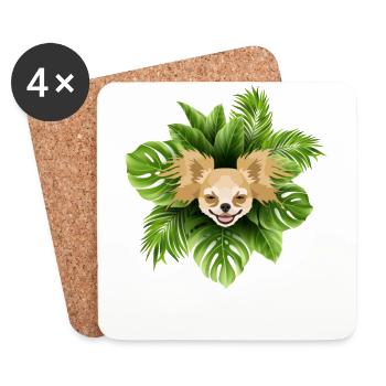 Tropical Chihuahua - Dessous de verre (lot de 4) - blanc - Devant