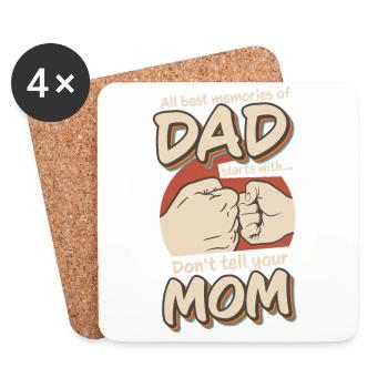 Best Dad, Father's Day and Birthday - Coasters (set of 4) - white - Front