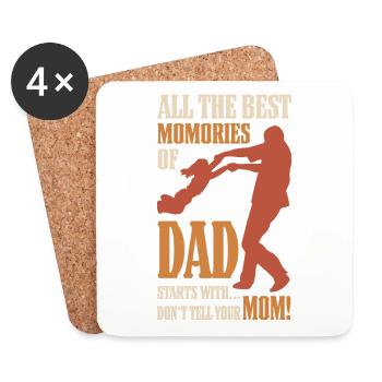 Best Dad, Father's Day and Birthday - Coasters (set of 4) - white - Front
