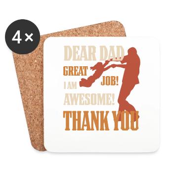 Best Dad, Father's Day and Birthday - Coasters (set of 4) - white - Front
