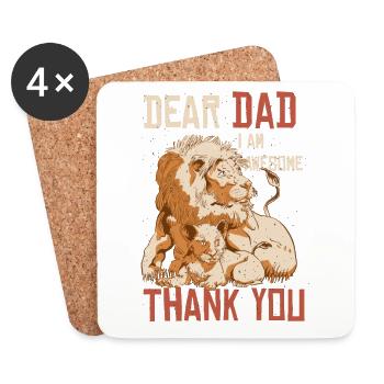 Best Dad, Father's Day and Birthday - Coasters (set of 4) - white - Front