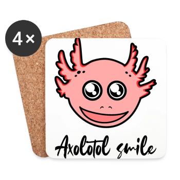 Axolotl Smile - Happy Axolotl - Coasters (set of 4) - white - Front