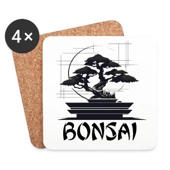 Bonsai Baum Bonsaischale Japanischer Baum - Untersetzer (4er-Set) - Weiß - Vorne