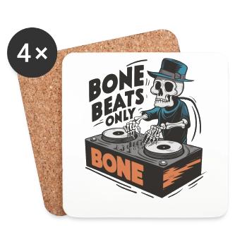 Bone Beats Only Vintage Skeleton DJ Mixing Musik - Untersetzer (4er-Set) - Weiß - Vorne