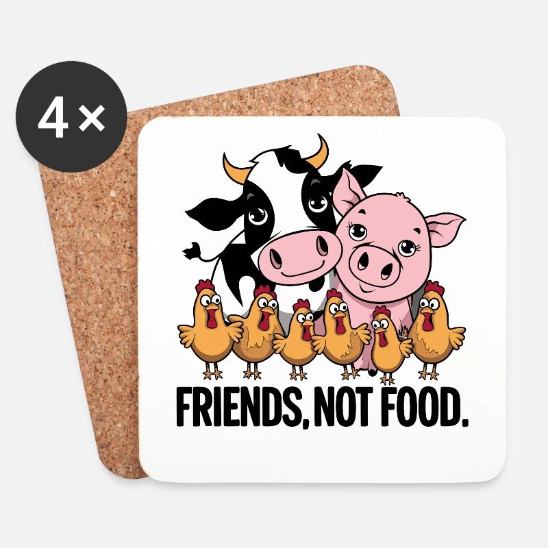 Not Food Animals Kein Fleisch - Untersetzer (4er-Set) - Weiß