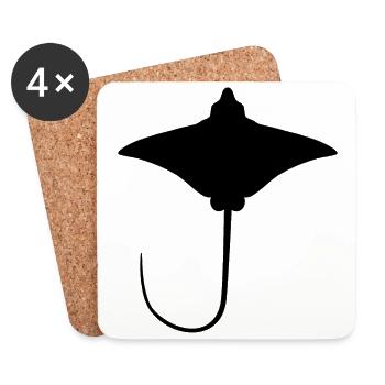 Ray – Elegant Float of the Seas - Coasters (set of 4) - white - Front